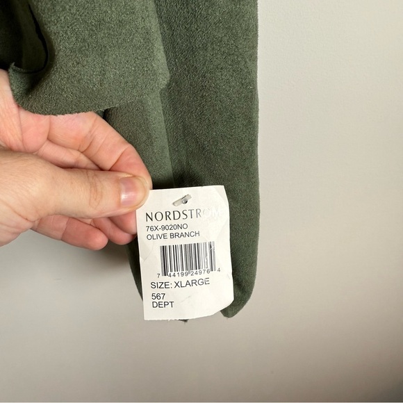 Blank NYC Faux Suede Drapey Zip Up Moto Jacket Coat Army Green Olive Size XL NWT - Picture 3 of 6